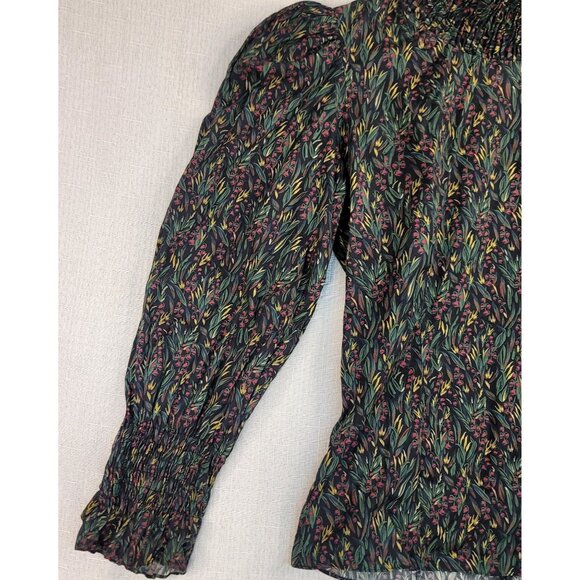 Zara Victorian XS Whimsigoth High Neck Ditsy Floral Puff Sleeve Boho Indie - Picture 3 of 11